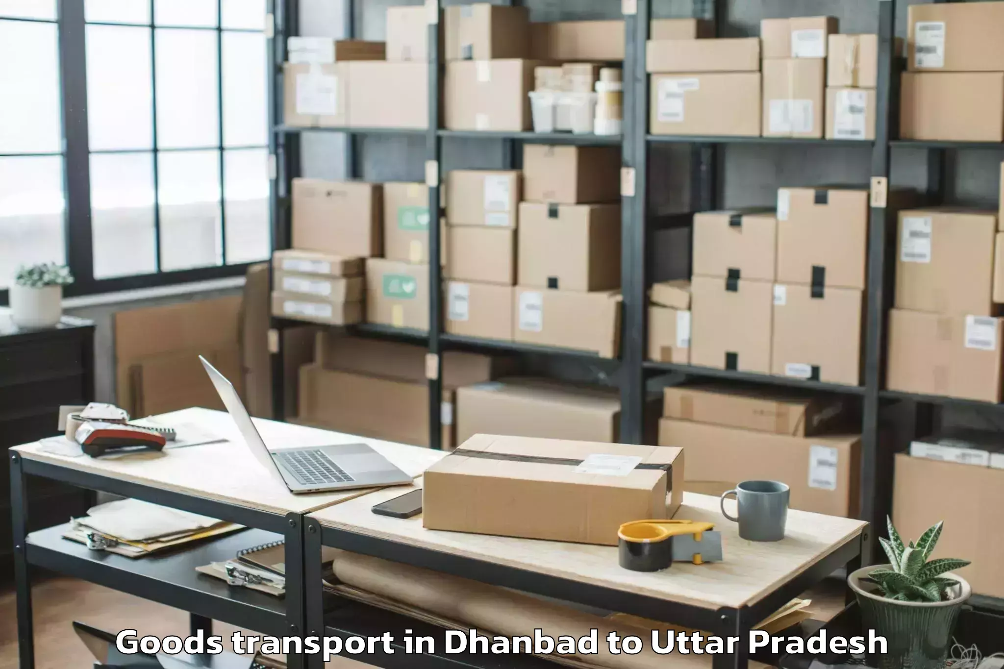 Book Your Dhanbad to Karwi Goods Transport Today